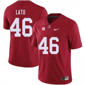 NCAA Men's Alabama Crimson Tide #46 Cameron Latu Stitched College 2018 Nike Authentic Red Football Jersey NZ17Z64OR
